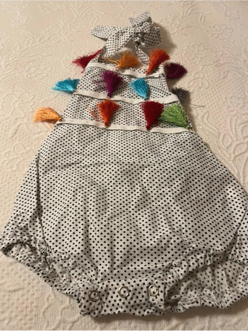Polka Dot Tassel Baby Romper